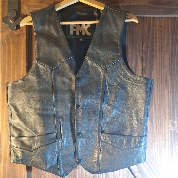 Other - Black Leather Vest for Men
